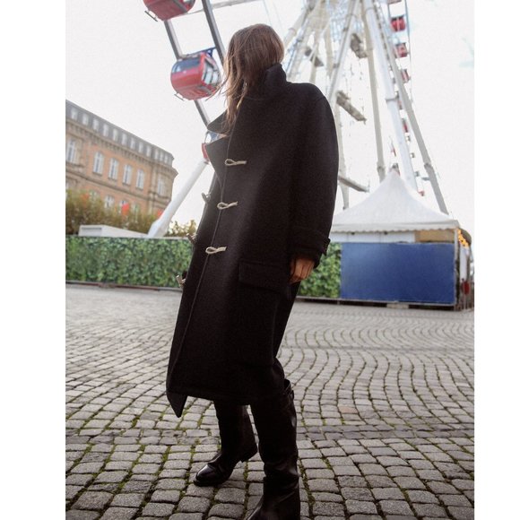 BLOGGER'S FAVE! Zara Wool Coat Black NWT - Limited Editionion - Picture 8 of 15